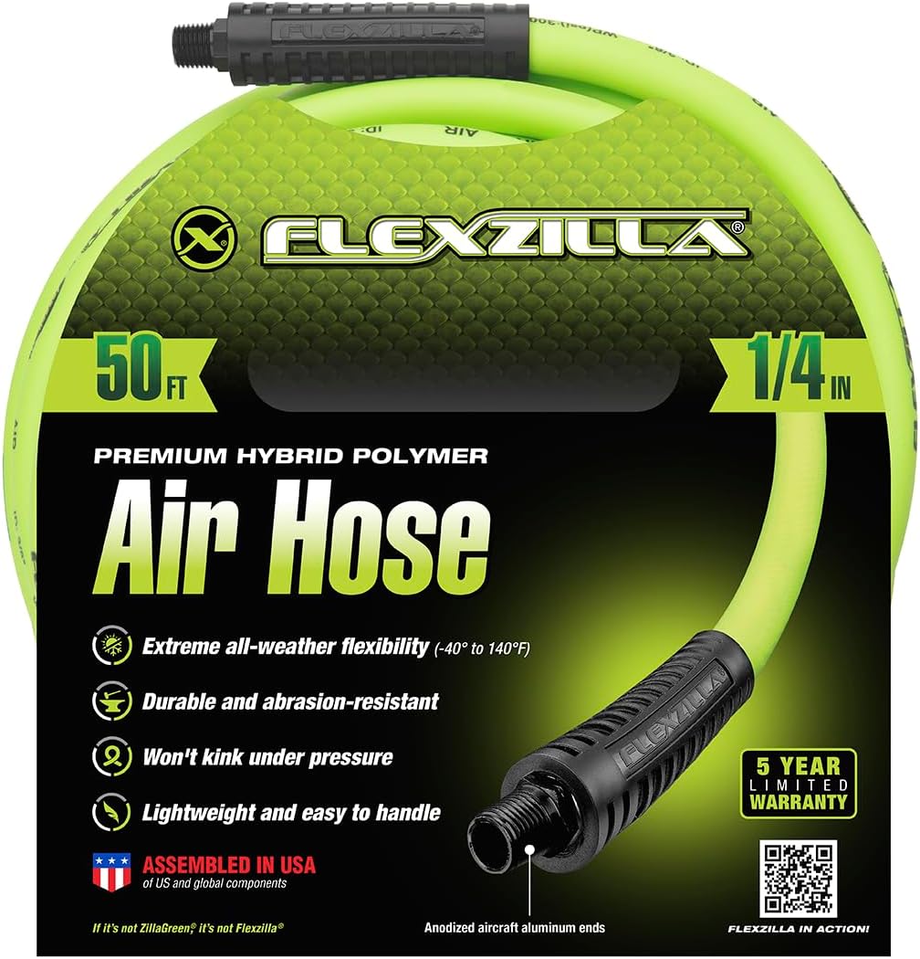 Flexzilla HFZ1450YW2 air-tool-hoses 1/4" (inches) x 50' (feet) Flexzilla, 1/4" (inches) x 50' (feet)