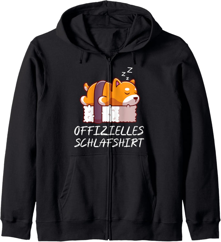 Schlafshirt Pyjama Schlafanzug Nachthemd Shiba Inu Geschenk Kapuzenjacke