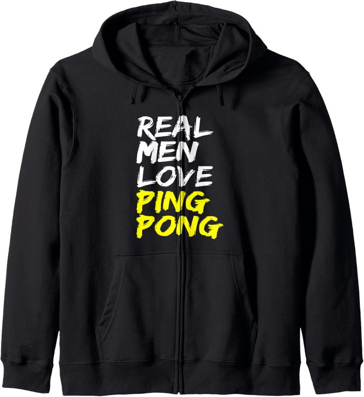 Herren Spruch Tischtennis Spieler Real Men Love Ping Pong Kapuzenjacke