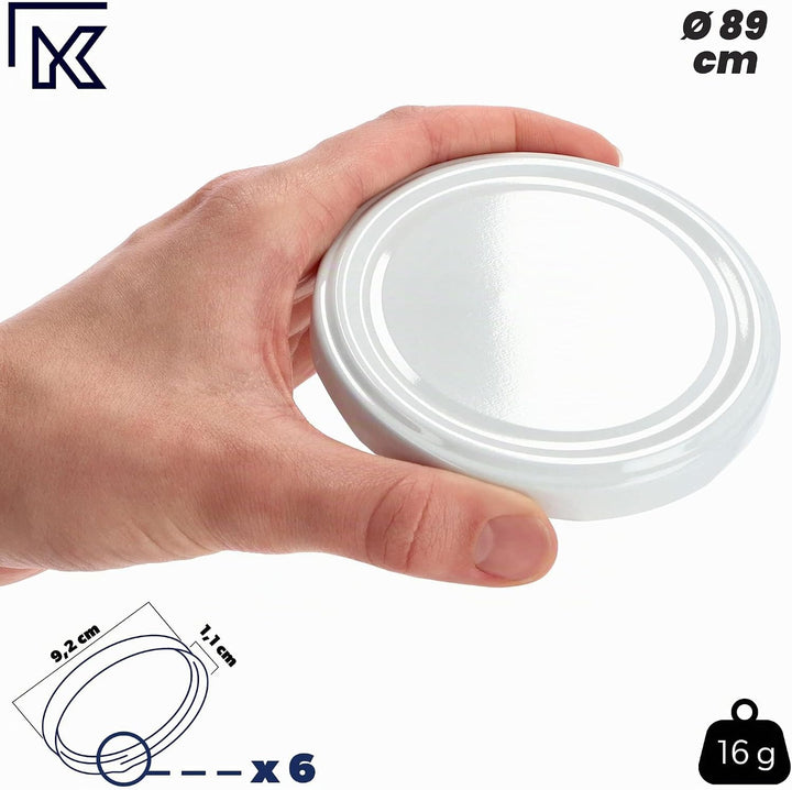 KADAX Schraubdeckel fi89 mm, Ersatzdeckel Set aus Metall, To89 Einmachdeckel passend für 1700ml Gläs