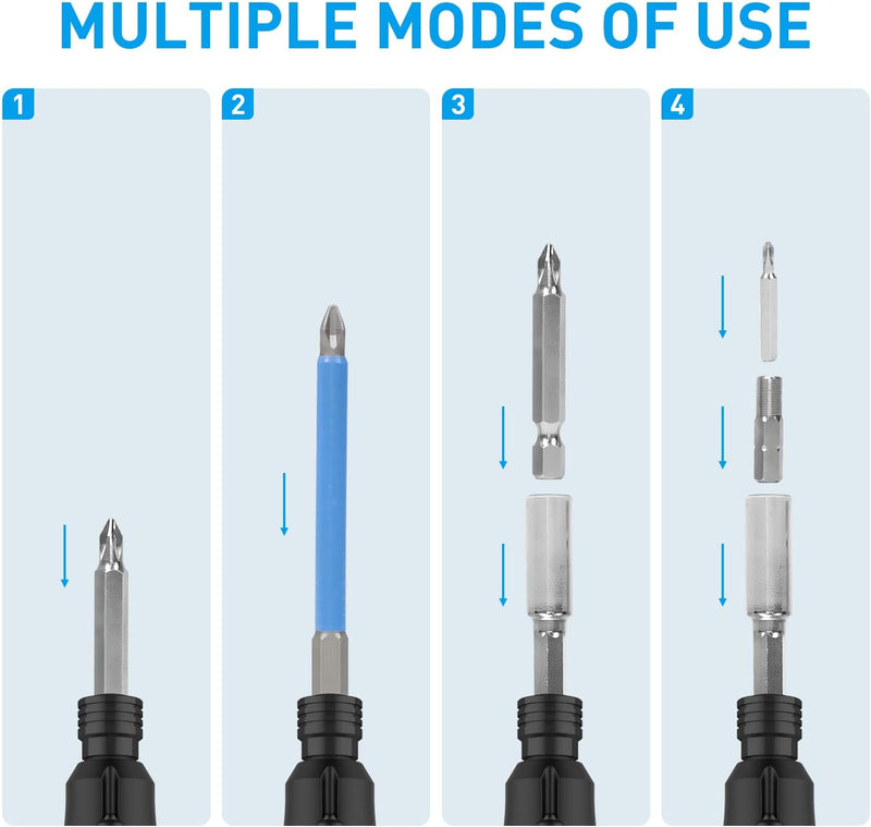 DEWINNER 3.6V Mini-Schraubendreher 63 Stück, 2.5/10 N.m Cordless Screwdriver Set mit USB, Drehzahl v