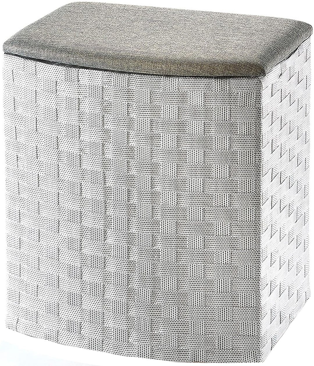Kobolo Wäschebehälter aus Nylon | weiss/grau | 45x33x53 cm | robuster Wäschesammler | Wäschebox für
