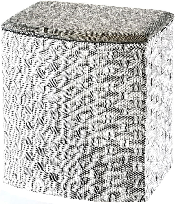 Kobolo Wäschebehälter aus Nylon | weiss/grau | 45x33x53 cm | robuster Wäschesammler | Wäschebox für