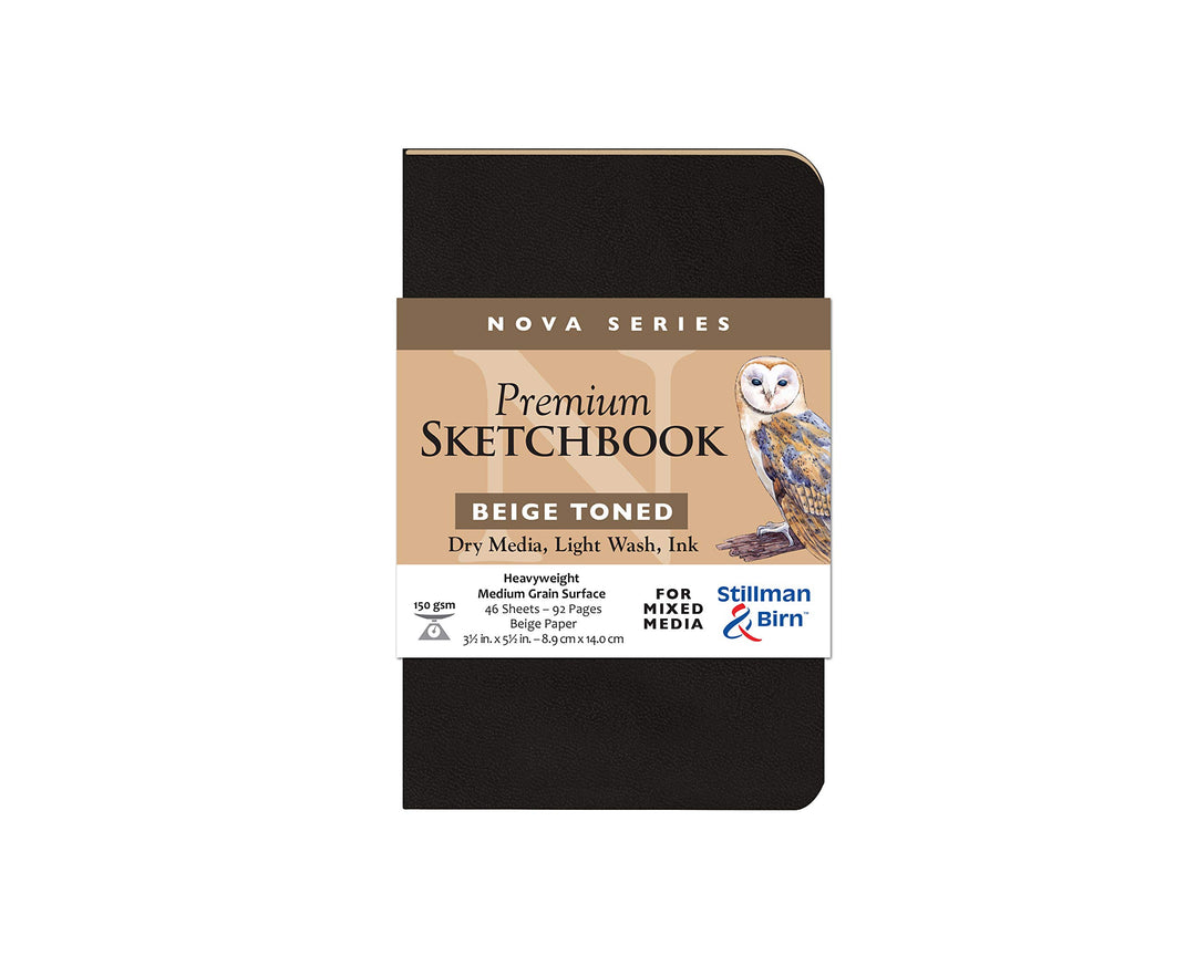 Stillman & Birn Nova Softcover Sketchbook, Beige, 3.5x5.5 Inches Beige 8,9 x 14 cm, Beige 8,9 x 14 c