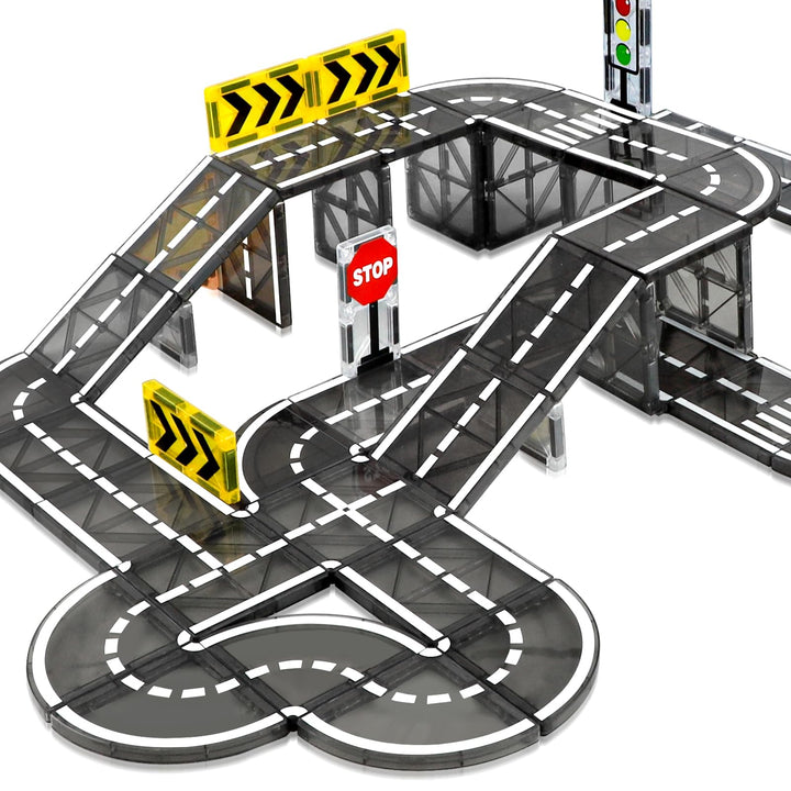 Magnetische Bausteine,46PCS Magnetbausteine Spielzeug für 3 4 5 6 Jahre alt Jungen Mädchen, Magnet F