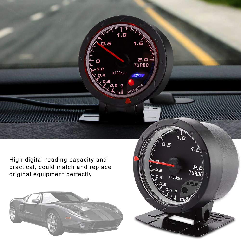 Ladedruck Anzeige, Fydun Ladedruckanzeige Universal 60mm LED Turbo Ladedruckanzeige Schwarz Shell fü