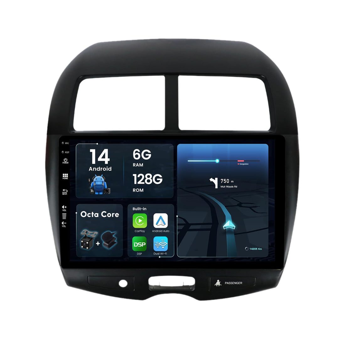 JOYX - 6G+128G - Android 12 IPS Autoradio Passt für Mitsubishi ASX (2010-2019) - Kabellos CarPlay/An