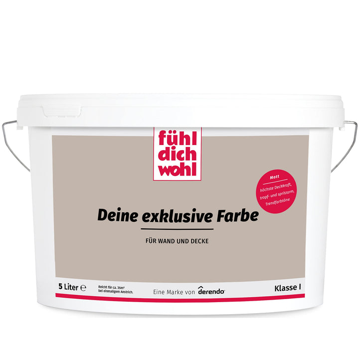 derendo Fühl Dich Wohl Deine Farbe braun, matte Wandfarbe braun, hohe Deckkraft, verschiedene Braunt