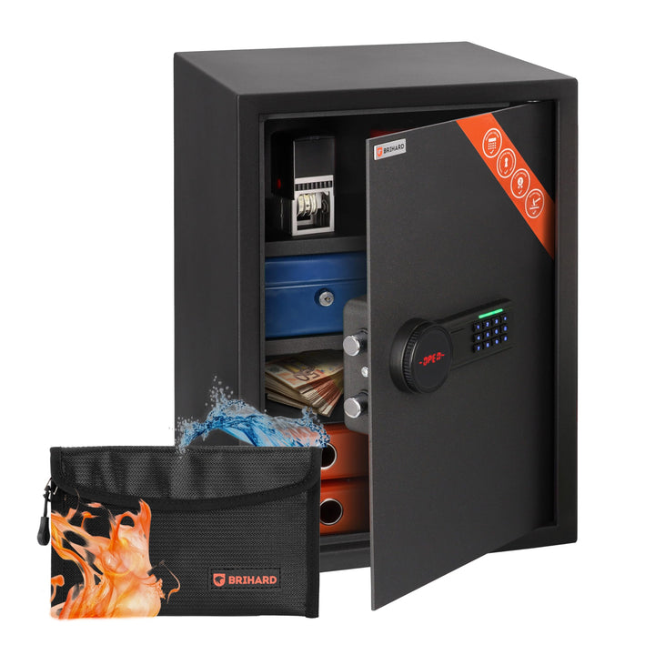 Business XL Elektronischer LCD-Tresor E14606E – 50 x 35 x 36 cm (H x B x T) – Heim-Sicherheitsbox mi