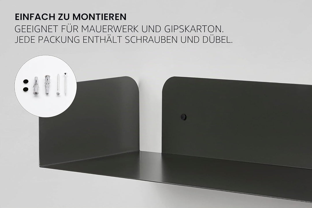 D-Segno Wandregal Metall - Regal Wand, Einzigartiges minimalistisches und modernes Design, Wandbuchh