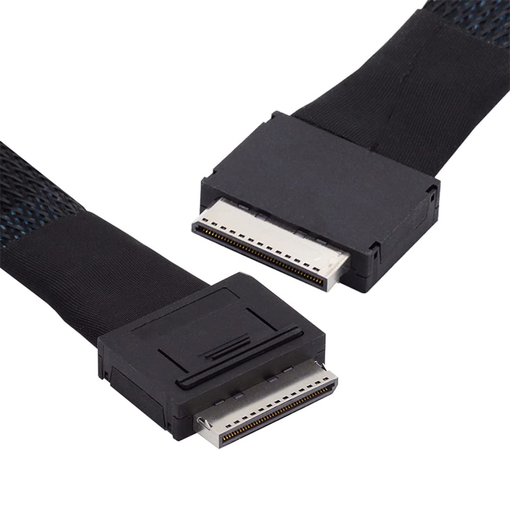 cablecc 50cm OCuLink PCIe PCI-Express SFF-8611 8x 8-Lane zu OCuLink SFF-8611 8x SSD Daten Aktiv Kabe
