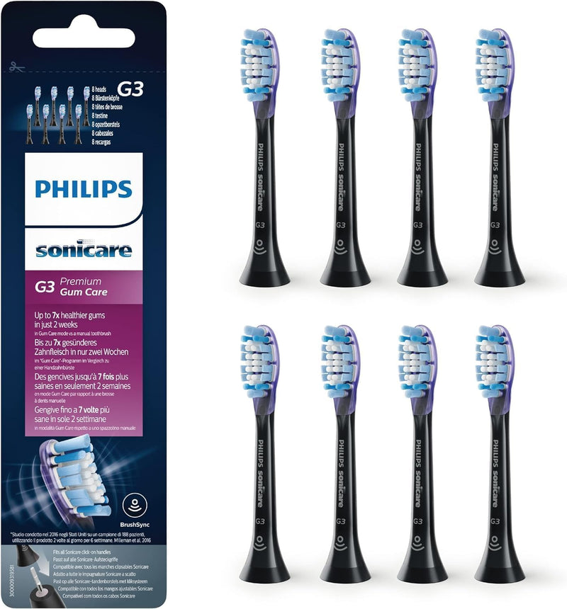 Philips Sonicare Original G3 Premium Gum Care Standard Schallzahnbürstenköpfe - 8er-Pack in Schwarz