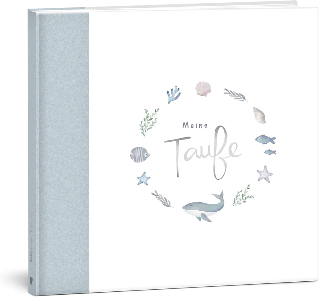 mintkind® Gästebuch Meine Taufe Wal I für Junge & Mädchen | Taufbuch, Taufgeschenk, Taufalbum, Erinn