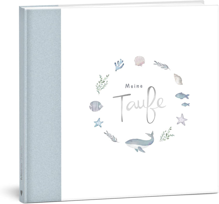 mintkind® Gästebuch Meine Taufe Wal I für Junge & Mädchen | Taufbuch, Taufgeschenk, Taufalbum, Erinn