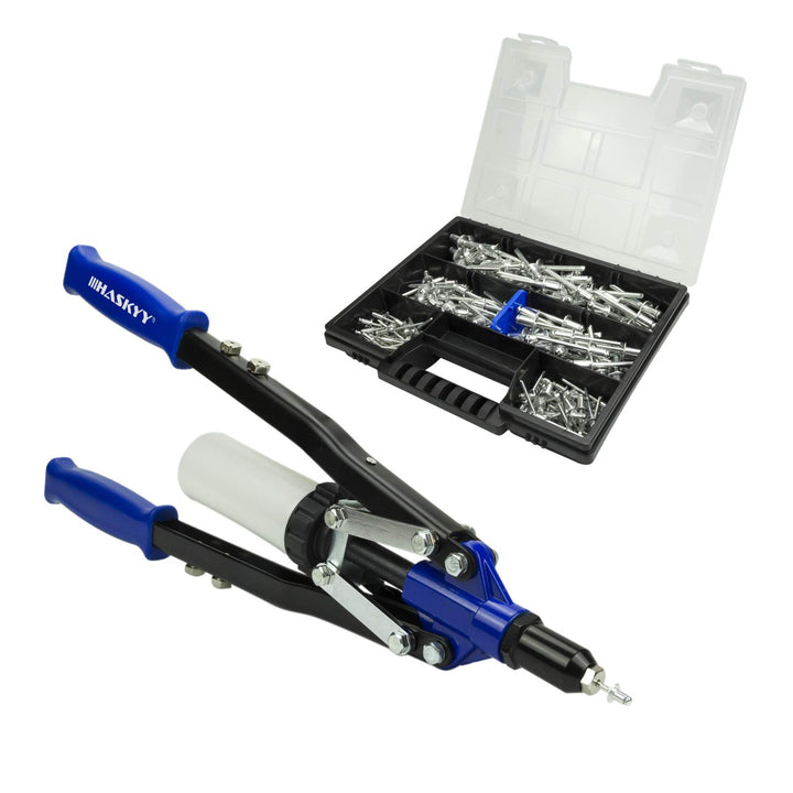 Nietzange I Blindnietzange I Hebelnietzange I Poppnietzange 3,2-6,4mm I inkl. 150 Alunieten im Sorti