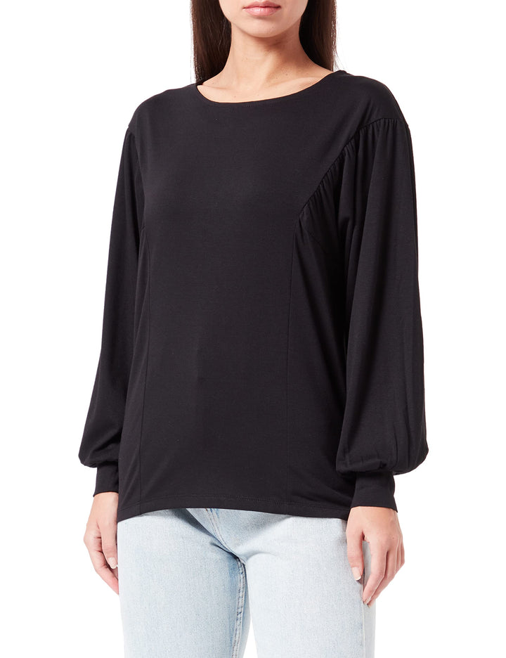Damen Black Stylish Blouse Pullover Sweater S Schwarz, S Schwarz
