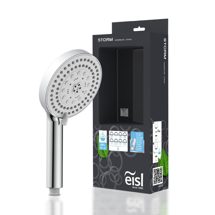 EISL DX5082 PARMA Duschkopf ohne Schlauch, wassersparende Handbrause, Duschbrause mit verschiedenen