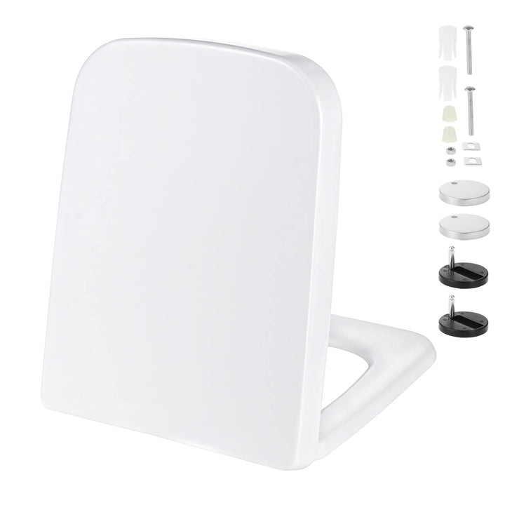 KEESIN Toilettendeckel,WC Sitz mit Absenkautomatik Toilettendeckel Klodeckel Klobrille mit Quick-Rel