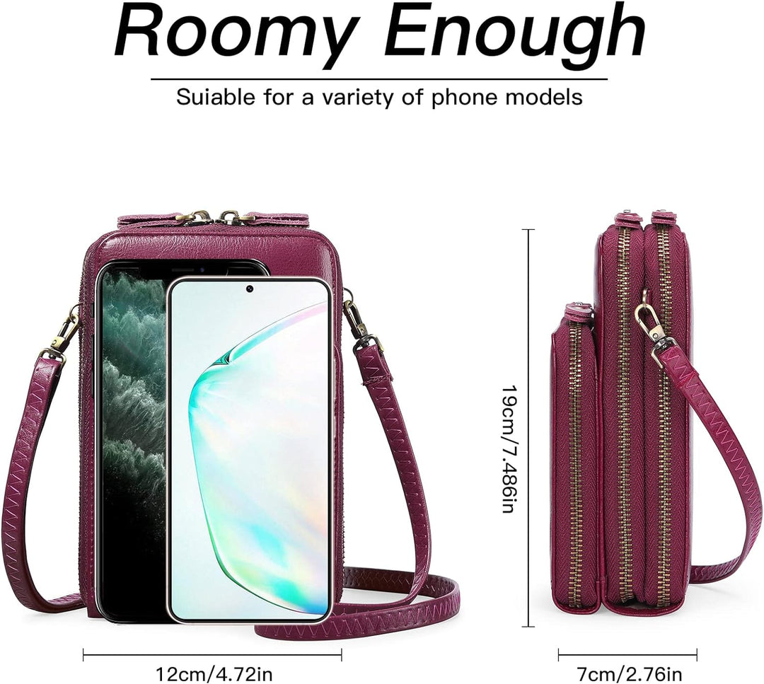 SENDEFN Handytasche zum Umhängen - Handy Umhängetasche Damen Handytasche Leder Handytasche mit Geldb