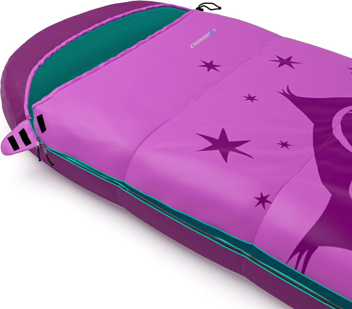 Crossroad Akutan Eule Kinder Schlafsack 170cm - Deckenschlafsack Junior - wasserabweisend - rosa - M