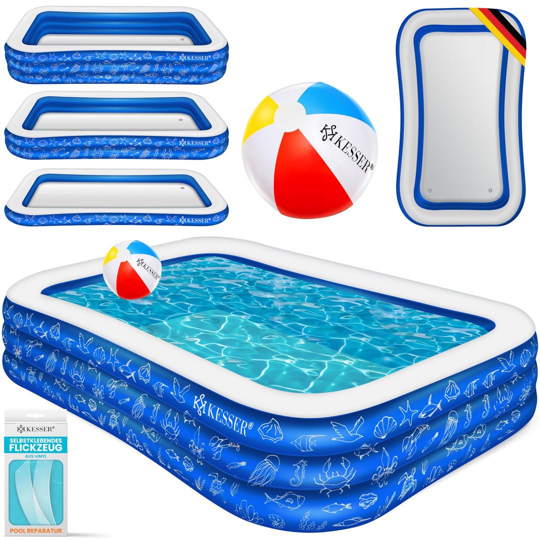 KESSER® Aufblasbarer Pool Familienpool für Kinder und Erwachsene Gartenschwimmbad Familienschwimmbad