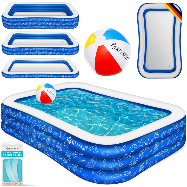 KESSER® Aufblasbarer Pool Familienpool für Kinder und Erwachsene Gartenschwimmbad Familienschwimmbad