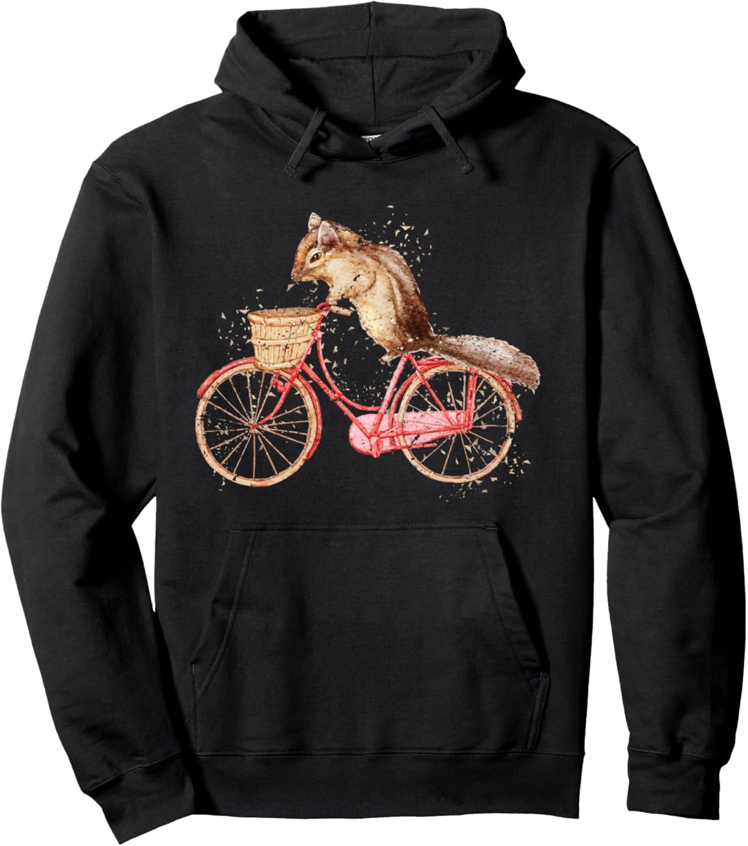 Wald Tier Radsportler Nagetier Geschenk Fahrrad Eichhörnchen Pullover Hoodie