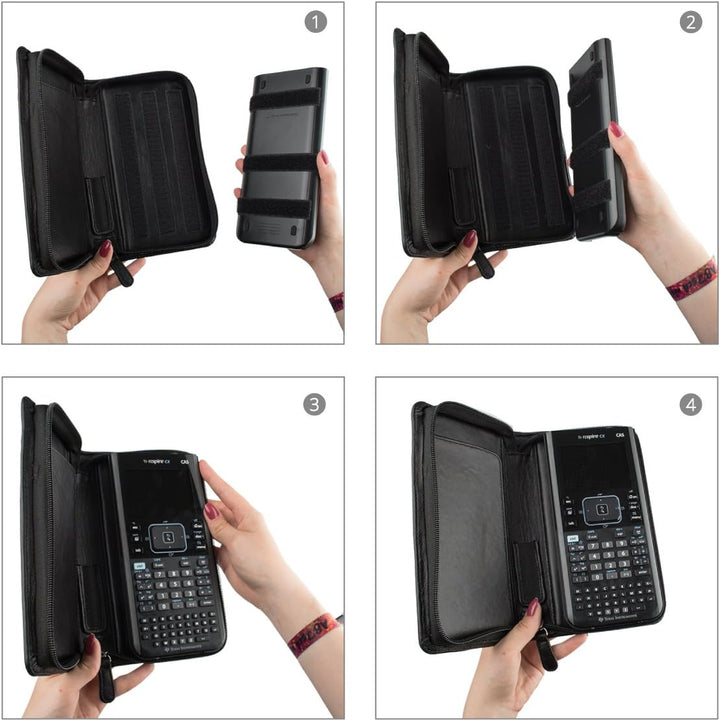 CalcCase -Executive- in Geschenkbox aus schwarzem Nappaleder (Stifthalter/extra Ablagefach)