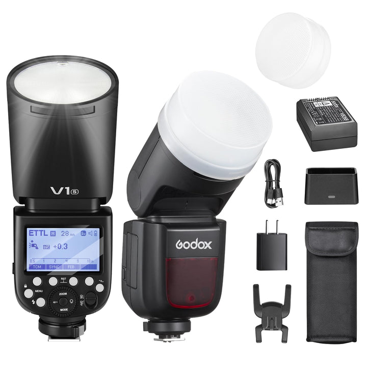 Godox V1S Rundb kamerablitz 76W Speedlite Professioneller Kamera Flash 1/8000 HSS 2.4G Wireless X Sy
