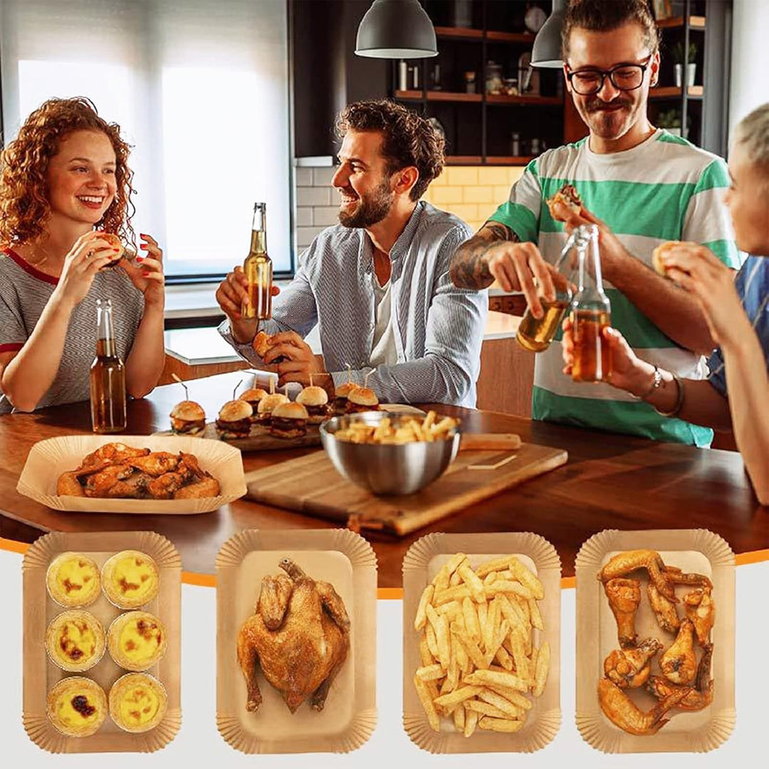 Backpapier für Ninja Heissluftfritteuse, 200 Stück 22cm Airfryer Backpapier für Dual Zone, Air Fryer