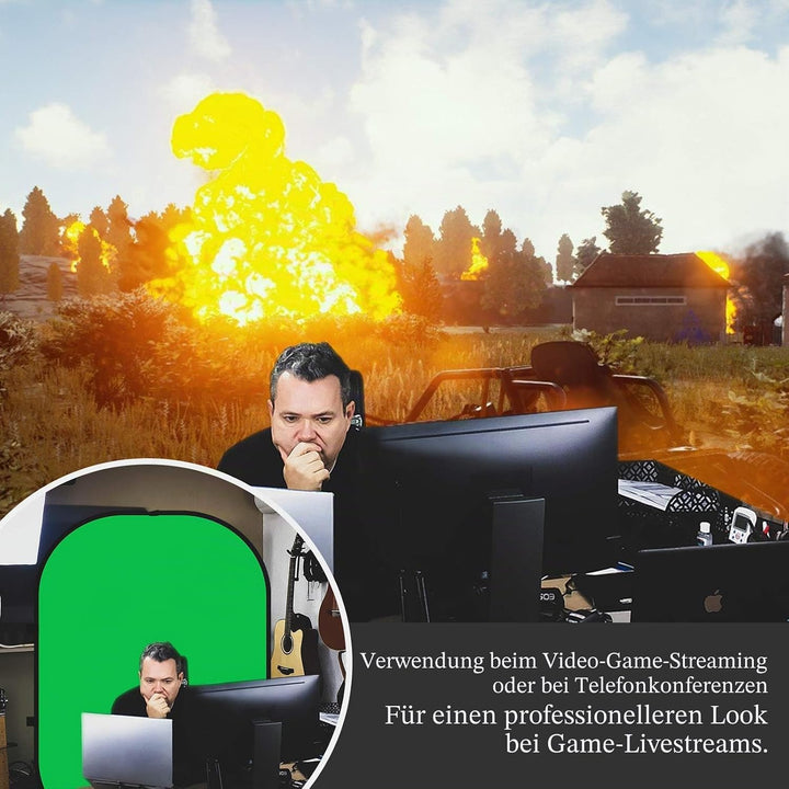 Neewer 150x200cm Chromakey Blau-Grün Hintergrund mit Stativset: 2-in-1 Aufklapp Soft Diffusor mit um
