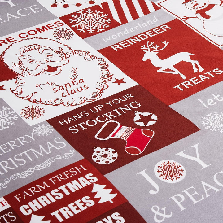 YEPINS Weihnachten Bettwäsche Rot Schneeflocken Mikrofaser Weihnachts Motiv Bettbezug mit Verdeckter