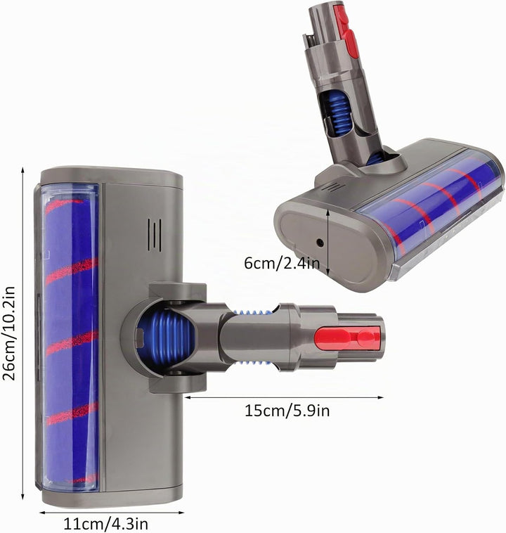 WEILE Ersatz Soft Roller Aufsatz Weiche-Reinigungsbürste Kopf Bodenbürste Zubehör für Dyson V7 V8 V1
