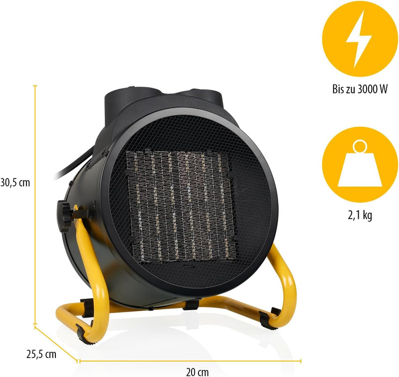 Elektrisches Heizgerät Tristar KA-5072 - Industrieheizung - Keramik - Turbo-Modus und Ventilationsfu
