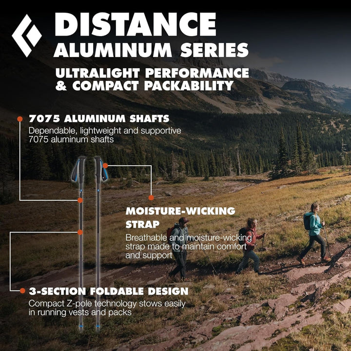 Black Diamond Unisex-Adult Distance Z Poles Trailrunning, Wander, Trekking-Stöcke 110 cm Pewter
