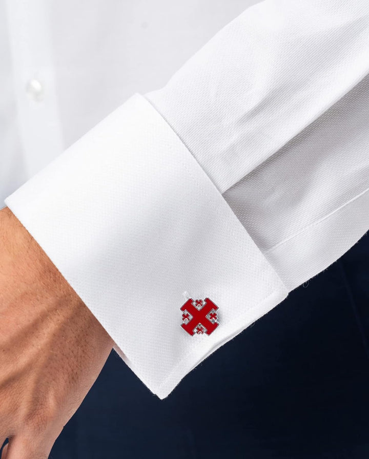 Cencibel Smart Casual Jerusalen Kreuz Manschettenknöpfe, silber, One size