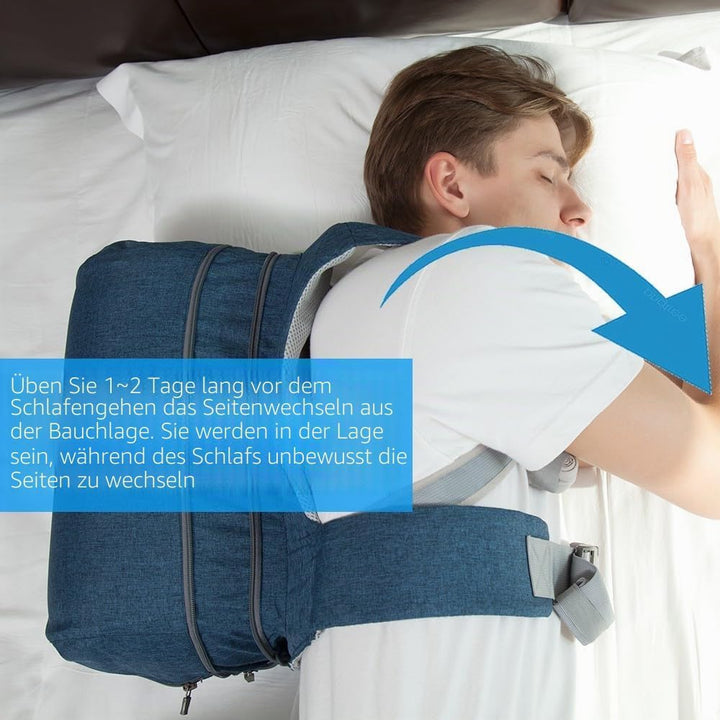 WoodyKnows 2023 Neu verbesserter Seitenschlaf-Rucksack │ Anti-Schnarch-Hilfslösung │ Schlafposition-