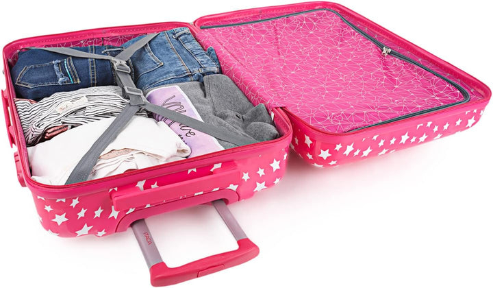 ITACA - Koffer Mädchen. Polycarbonat Koffer mit Integriertes Zahlenschloss - 4 Rädrig Reisekoffer, F