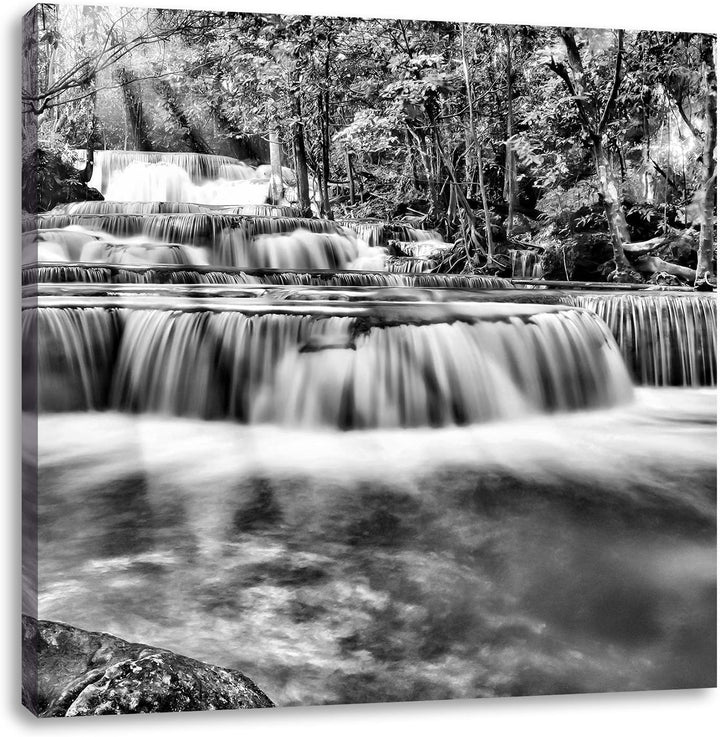 Pixxprint Bach in Herbstlandschaft als Leinwandbild/Grösse: 70x70 cm/Wandbild/Kunstdruck/fertig besp