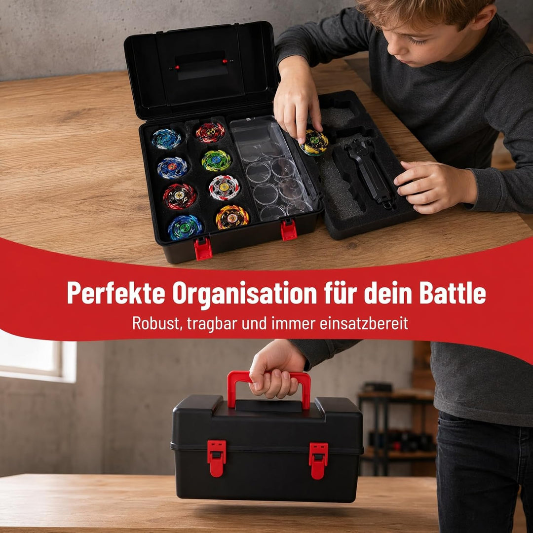 Battle-Top-Aufbewahrungsbox Mit Launcher-Set Tragbare Gyro-Organizer-Box Aus Kunststoff Mit Griff Un
