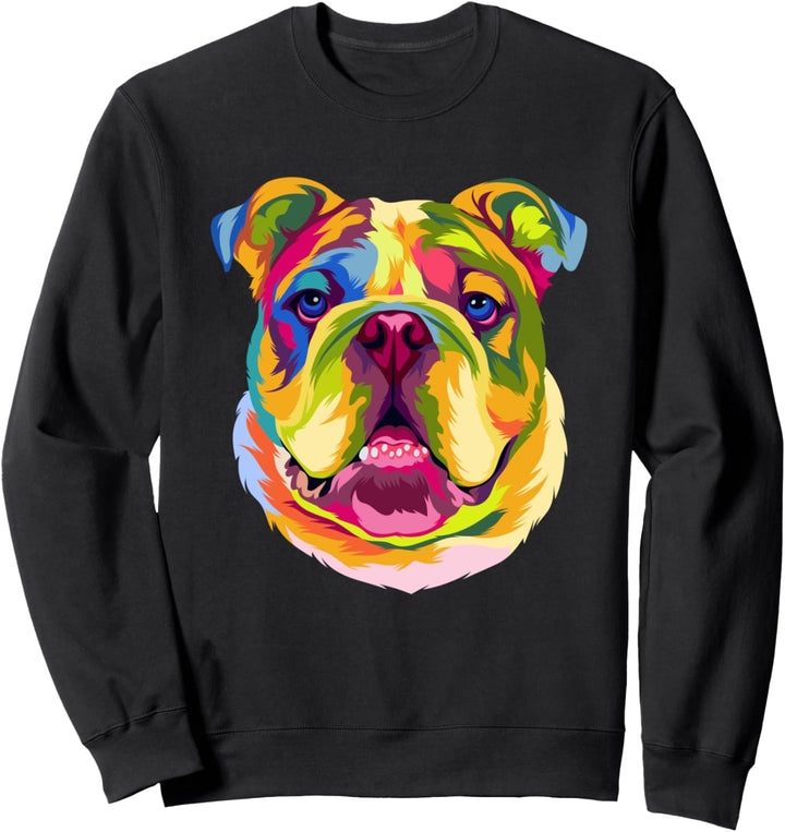 Pop Art Englische Bulldogge Pet Paw Gift Men Women Dog Lover Sweatshirt