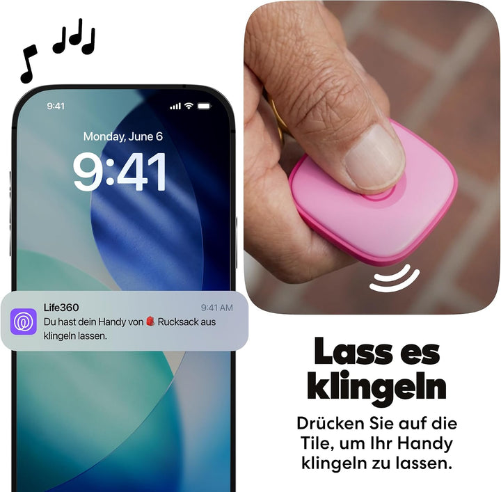 Tile by Life360 Mate - Bluetooth-Tracker, Schlüssel- und Gegenstandsfinder für Schlüssel, Taschen un
