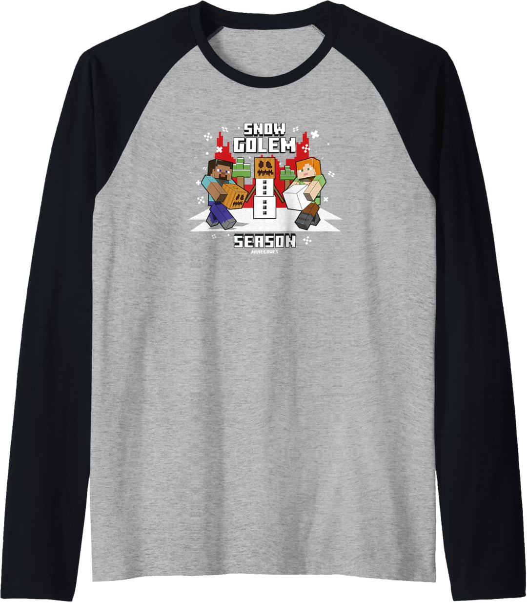 Minecraft Christmas Snow Golem Season Raglan