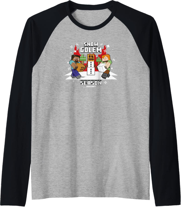 Minecraft Christmas Snow Golem Season Raglan