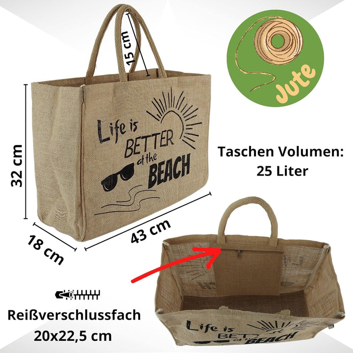 Domelo Einkaufskörbe. Bedruckte Einkaufstasche. Jute Tasche gross. Korbtasche, wasserabweisenden Str