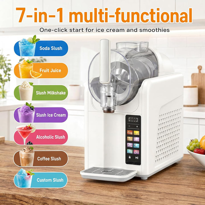 Slush Maschine eismaschine 2L Slushie,slushie maschine,Maschine mit LED-Display,7 voreingestellte Pr