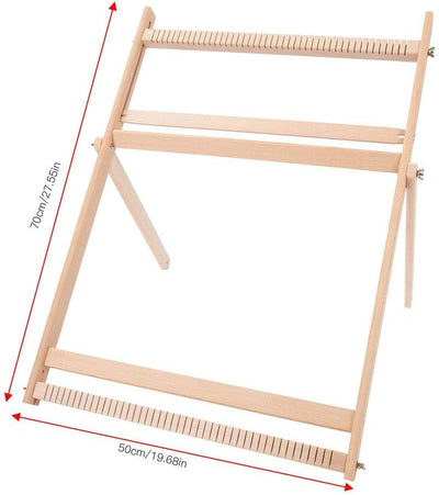 BHDD Webstühle mit Ständer, Multi-Handwerk Webstuhl Kit Verstellbarer Webrahmen Massivholz Abdeckung