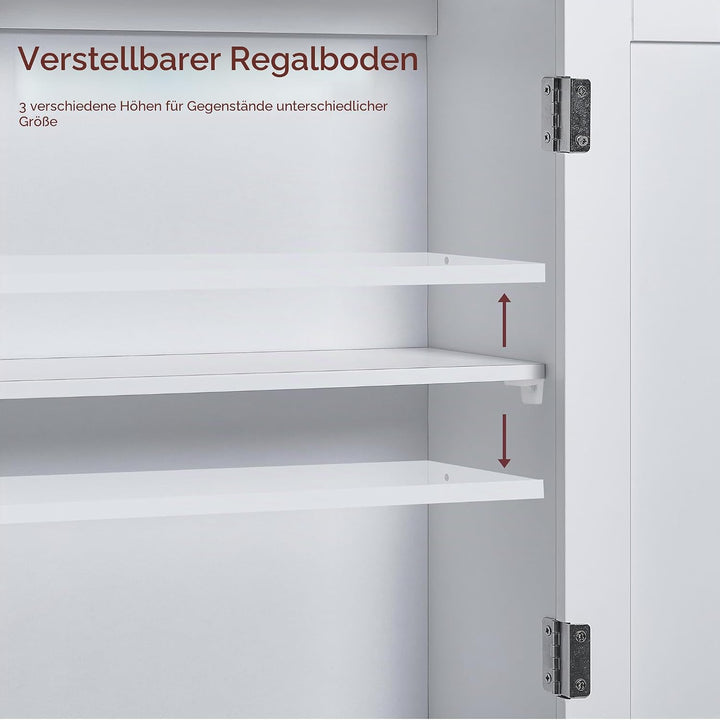 Bath Vida Milano doppelte Tür Badezimmer Spiegelschrank Aufbewahrung Einlegeböden Wand montiert, wei