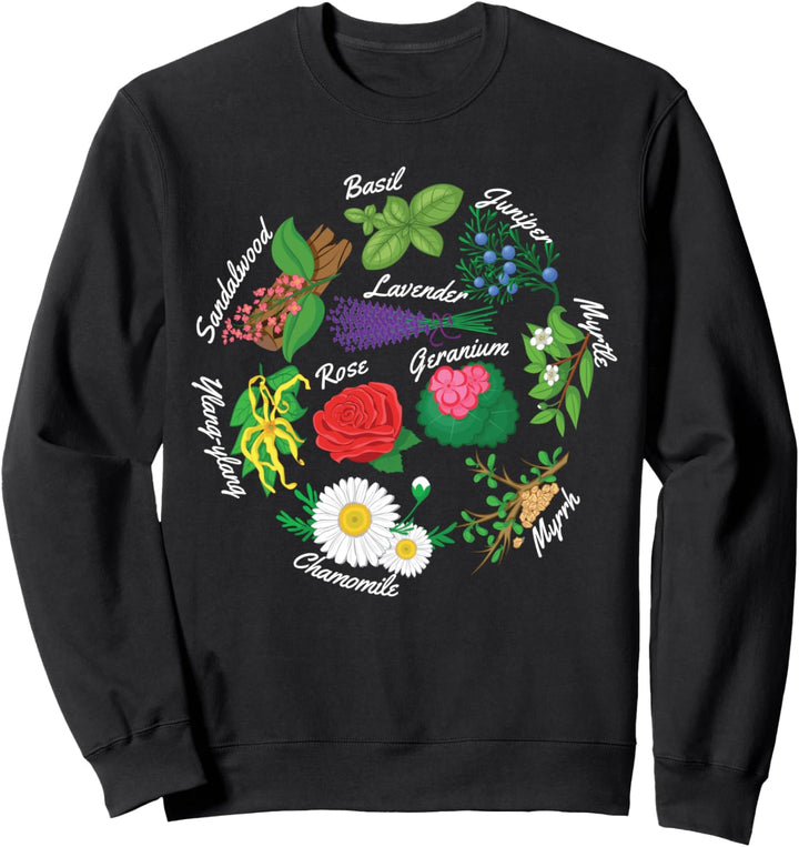 Ätherisches Öl Kräuter Rose Lavendel Pflanze Sweatshirt