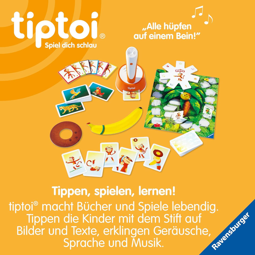 Ravensburger tiptoi® Active Spiel 00129, Dschungel-Olympiade, Bewegungsspiel ab 4 Jahre für 1-6 Spie